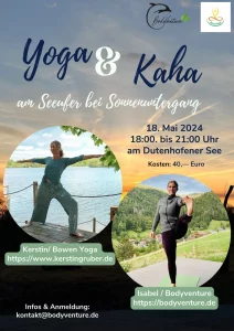 Vinyasa Yoga & Kaha am Seeufer bei Sonnenuntergang