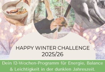 Isabel Stapf zeigt Yoga und gesunde Ernährung als Teil der Happy Winter Challenge 2025/26 von BodyVenture. Ein 12 Wochen Programmfür Energie, Balance Und Leichtigkeit im Winter.